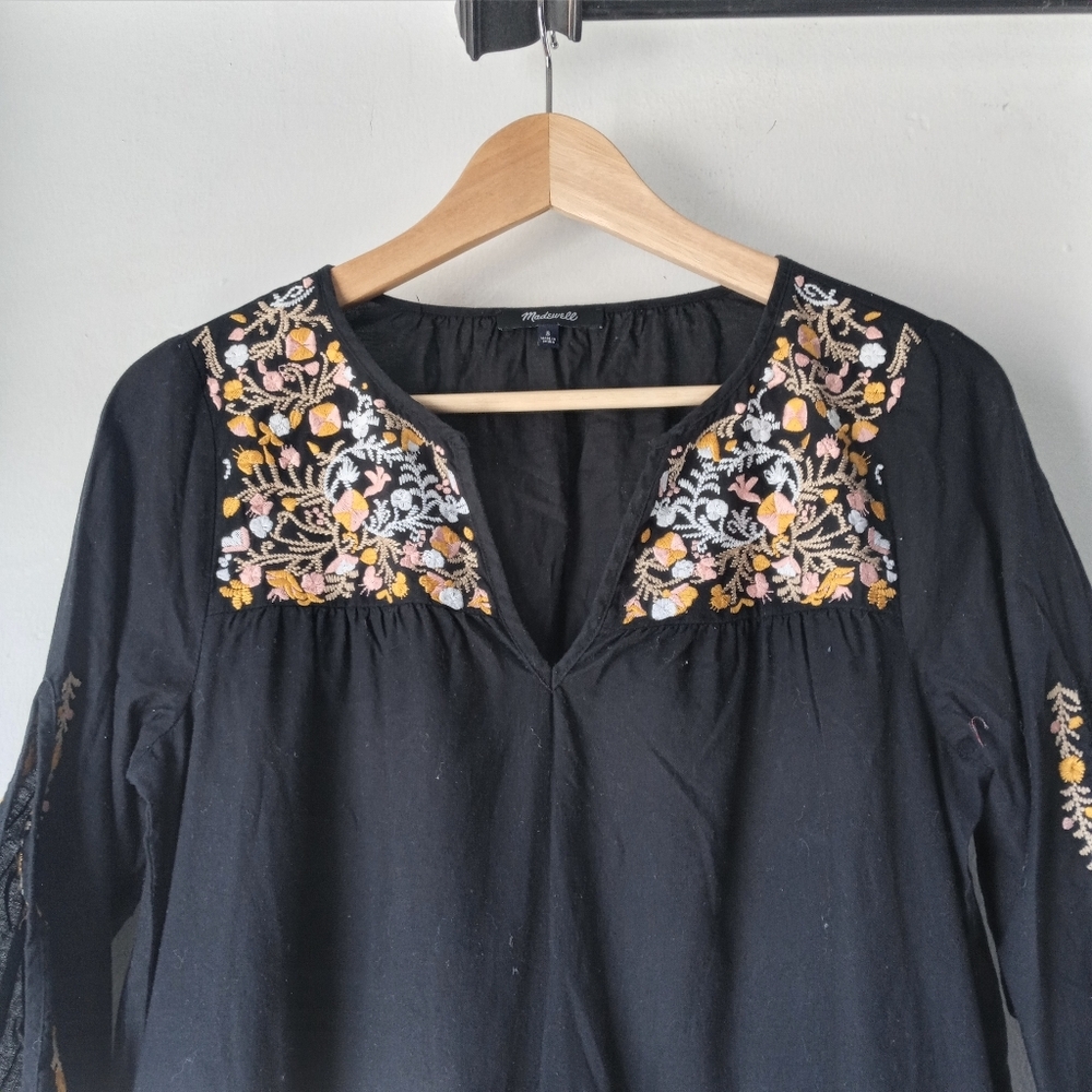 Madewell S Embroidered Slit Sleeve Dress As Is - Picture 6 of 14